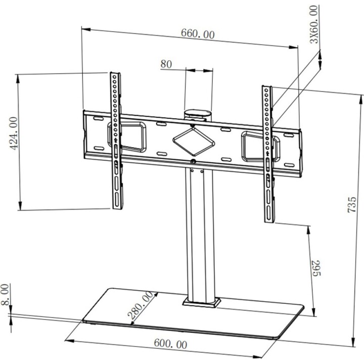 Techly ICA-LCD S07L supporto da tavolo per TV 32-65 nero