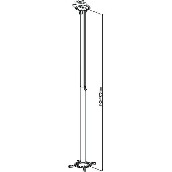 Techly ICA-PM 104XL Professional projector ceiling mount extension 110-197 cm silver