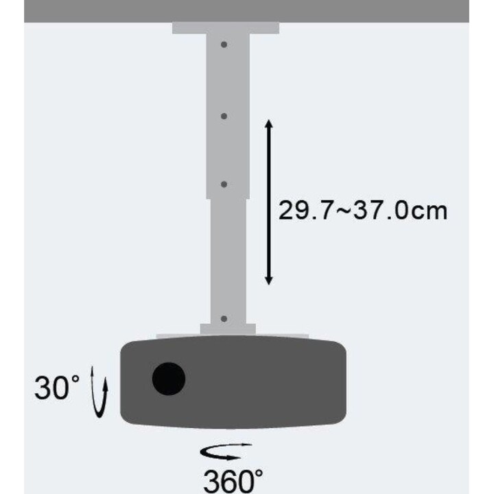 Techly ICA-PM 102S Projector ceiling mount extension 30-37 cm silver