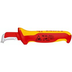 Cuchillo pelador con zapata guía, longitud 180 mm, superficie cromada, mangos multicomponente