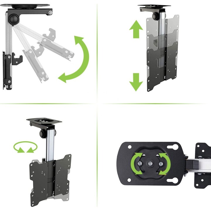 TECHLY ICA-CPLB 222 Supporto a soffitto retrattile per TV LED/LCD 17-37 nero