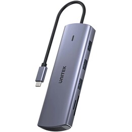 Unitek Hub 9 in 1 USB C Gigabit Ethernet HDMI VGA 3x USB A Lettore di schede PD 100 W