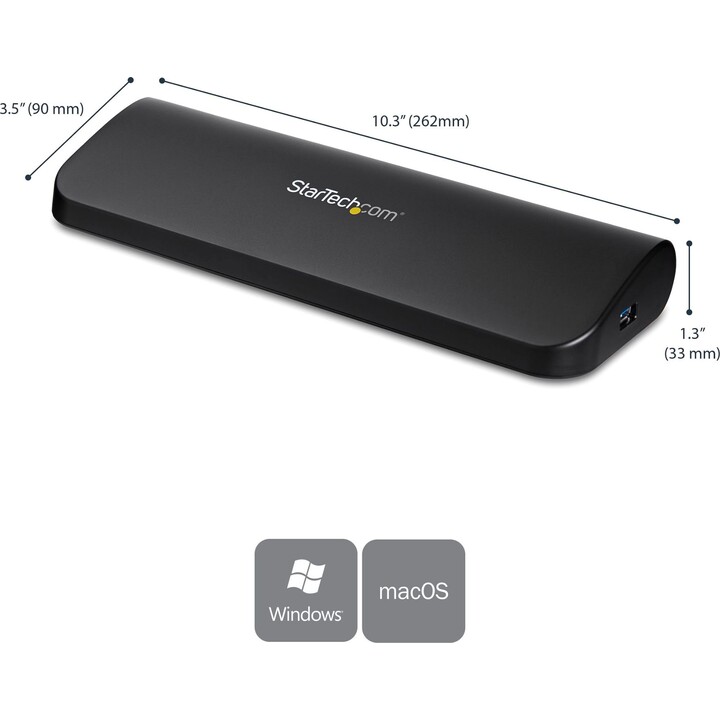 STARTECH.com USB3SDOCKHDV USB-3.0-Dockingstation Dual HDMI/DVI/VGA schwarz