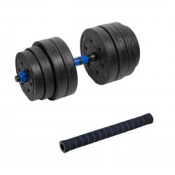 Adjustable bitumen dumbbell with connector 1x20kg, REBEL ACTIVE
