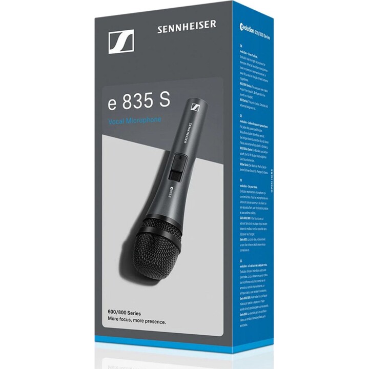 Sennheiser E 835 -S - Microphone cardioïde vocal, dynamique avec commutateur