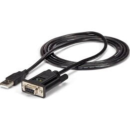 StarTech.com Adaptateur USB à 1 Port vers RS232 Série de 1,8m, Câble Adaptateur Série DCE DB9 FTDI, Null Modem, USB 2.0 - TAA
