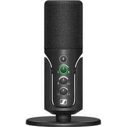 Sennheiser Profile USB -Mikrofon mit Tischstand, Plug & Play -Design für Podcasting & Streaming, Schwarz, Schwarz