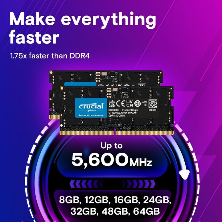 Crucial CT2K16G56C46S5 32GB 2 x 16GB 5600 MHz CL46 SoDIMM