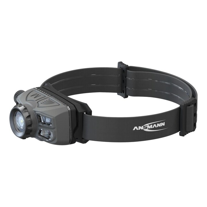 Lanterna de cabeça LED Ansmann HD450FRS preta e cinza