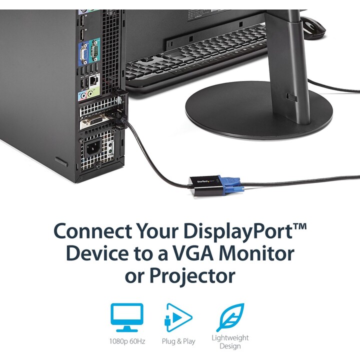 StarTech.com DP2VGA3 DisplayPort-zu-VGA-Adapter schwarz