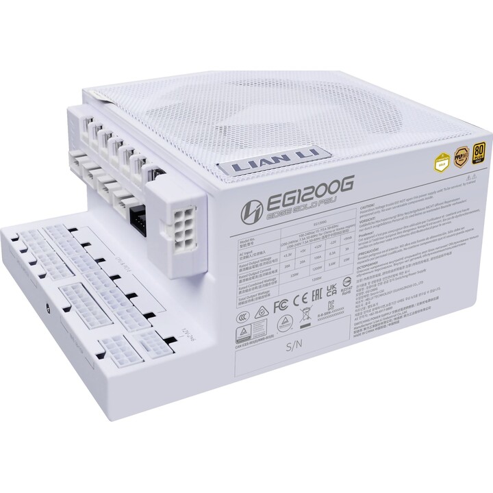 Fuente de alimentación | LIAN LI | EDGE GOLD 1200 | 1200 vatios | Eficiencia 80 PLUS GOLD | PFC activo | G9P.EG1200G.WH00.EU