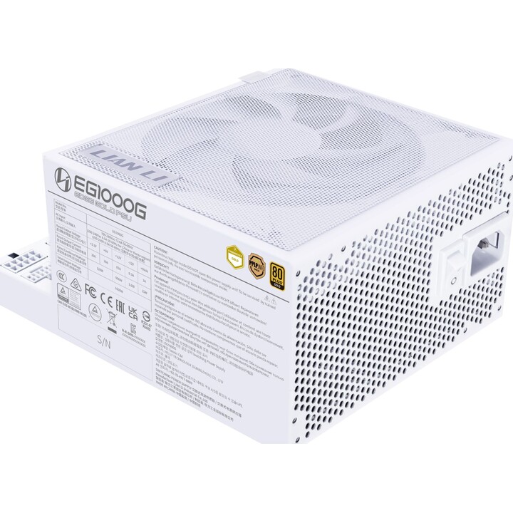 Fonte de alimentação|LIAN LI|EDGE GOLD 1000|1000 Watts|Eficiência 80 PLUS GOLD|PFC ativo|G9P.EG1000G.WH00.EU