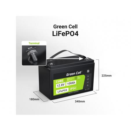 Green Cell LFPGC12V100AH batería para sistema ups Fosfato de hierro-litio (LiFePo4) 12,8 V 100 Ah