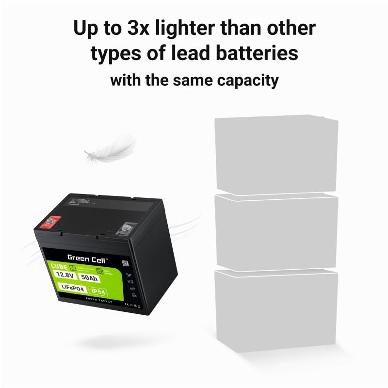Green Cell LFPGC12V50AH batería para sistema ups Fosfato de hierro-litio (LiFePo4) 12 V 50 Ah