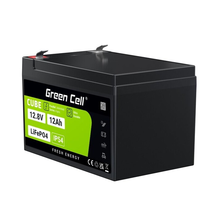 Green Cell LFPGC12V12AH batería para sistema ups Fosfato de hierro-litio (LiFePo4) 12,8 V 12 Ah