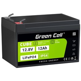 Green Cell LFPGC12V12AH USV-Batterie Lithium-Eisen-Phosphat (LiFePO4) 12,8 V 12 Ah