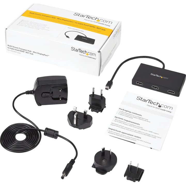 StarTech.com MSTMDP123HD adaptador multi-monitor Mini DisplayPort para HDMI preto