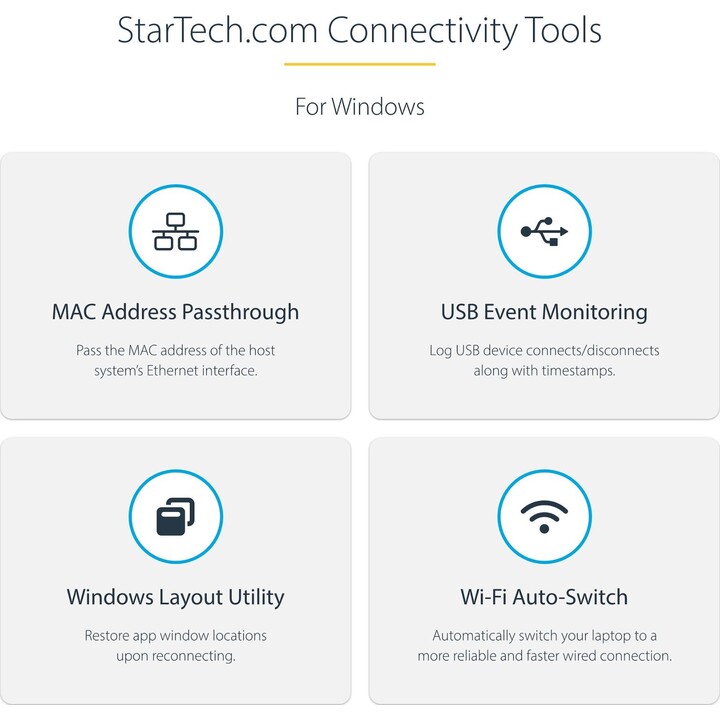 StarTech.com DK30A2DHUUE Dock híbrido universal USB-C/USB-A preto e cinzento