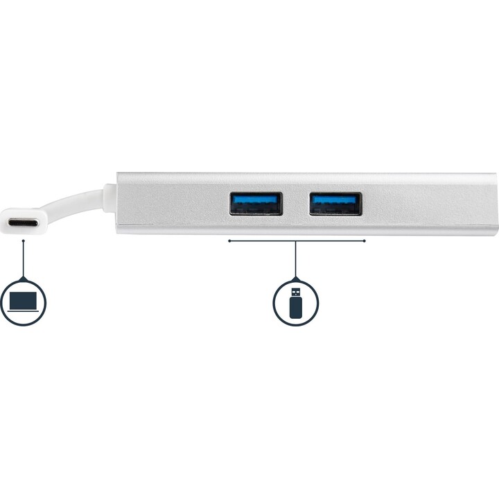 StarTech.com DKT30CHPDW adaptador multiportas USB-C HDMI 4K prata/branco