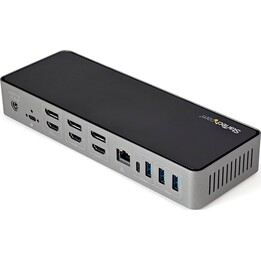 StarTech DK31C3HDPDUE docking station ibrida USB-C/USB-A per 3 monitor 4K 85W nero/grigio