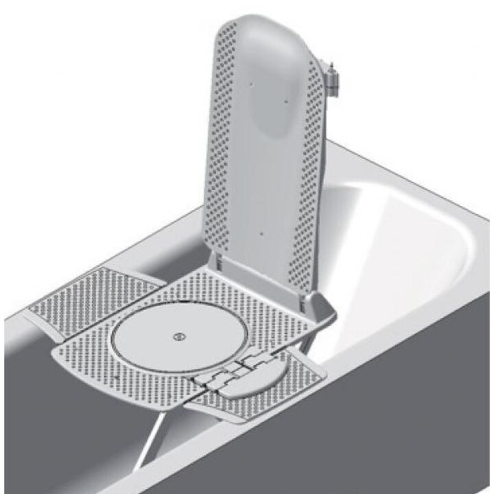 Kanjo ECO, Elevador de Bañera con Tapicería Ergonómica para Ayuda a la Higiene Personal, Blanco / Bleu