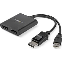 Adaptador DP Startech a 2x DisplayPort 4K 30Hz - Alimentado por USB - Windows Solamente