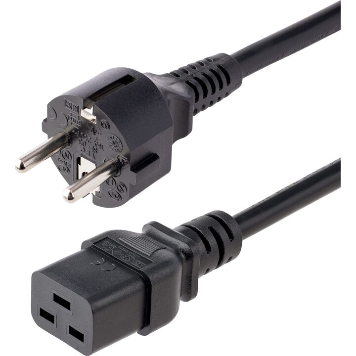 StartEch 2M Computer -Stromkabel, 16AWG, EU Schuko bis C19, 16A 250V