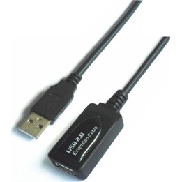 Cable Extensión Aisens USB 2.0 Prolongador con Amplificador, Tipo A Macho a Tipo A Hembra, 15 Metros