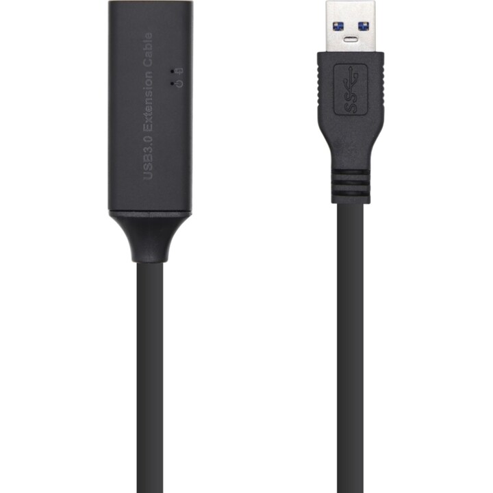 Câble d'extension USB 3.0 Aisens avec amplificateur et alimentation, tapez A / M-A / F, noir, 10m