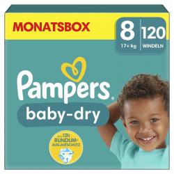 Couches Pampers® Baby Dry taille 8, paquet de 120, pour enfants et adolescents (4 à 12 ans)