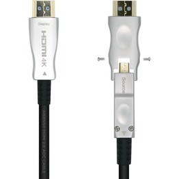 Cable Aisens HDMI V2.0 AOC (Active Optical Cable) Desmontable Premium Alta Velocidad, Negro, 30 Metros