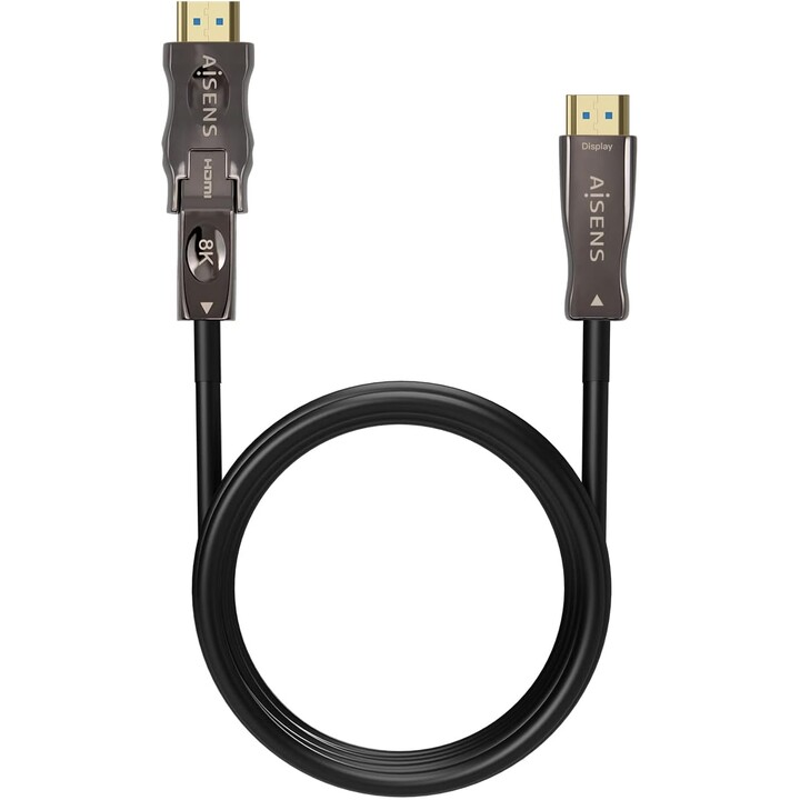 Aisens HDMI V2.1 AOC détachable Ultra High Speed ​​8K @ 60Hz 4K @ 120Hz 4: 4: 4 Câble 48Gbps, A / M-D / A / M, noir, 50m