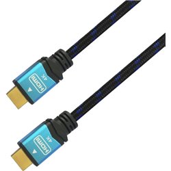 Aisens Premium High Speed ​​HDMI V2.0 Cable / HEC 4K@60HZ 18Gbps, A/M-A/M, Black/Blue, 10 Meters