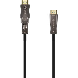 Aisens HDMI V2.1 AOC Détachenable Ultra High Speed ​​Cable / HEC 8K @ 60Hz 4K @ 120Hz 4: 4: 4 48 Gbps, A / M-D / A / M, noir, 15