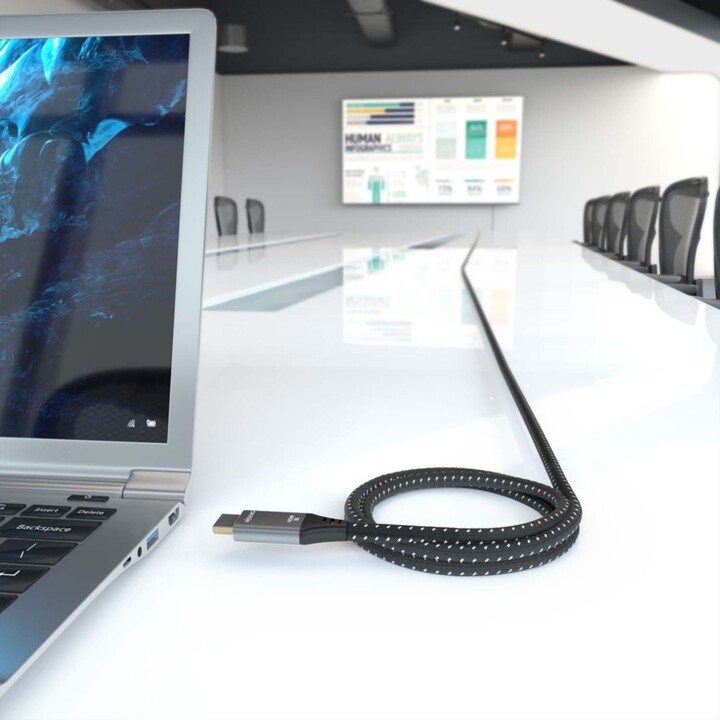 Aisen HDMI V2.1 Ultra High Speed ​​/ HEC 8K @ 60Hz 48 Gops Câble, A / M-A / M, Gray / Noir, 10m