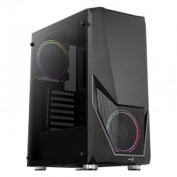 CAJA SEMITORRE AEROCOOL ZAURON BLACK - 2*USB3.0 - USB2.0 - AUDIO HD - GPU HASTA 325MM - PANEL LATERAL TRANSPARENTE - VENTILADOR 