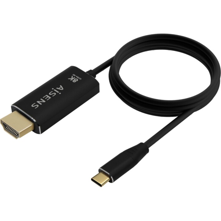 Aisens Aluminum USB-C a HDMI 2.1 8K@60Hz Converter Cavo, USB-C/M-HDMI/M, nero, 2,0m