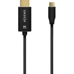 Aisens Aluminum USB-C a HDMI 2.1 8K@60Hz Converter Cavo, USB-C/M-HDMI/M, nero, 2,0m