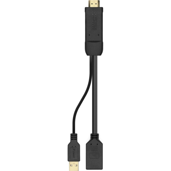 Cable Aisens Conversor Activo HDMI 2.0 + USB Alim. a Displayport V1.2, HDMI/M-USB/M-DP/H, Negro, 10 CM