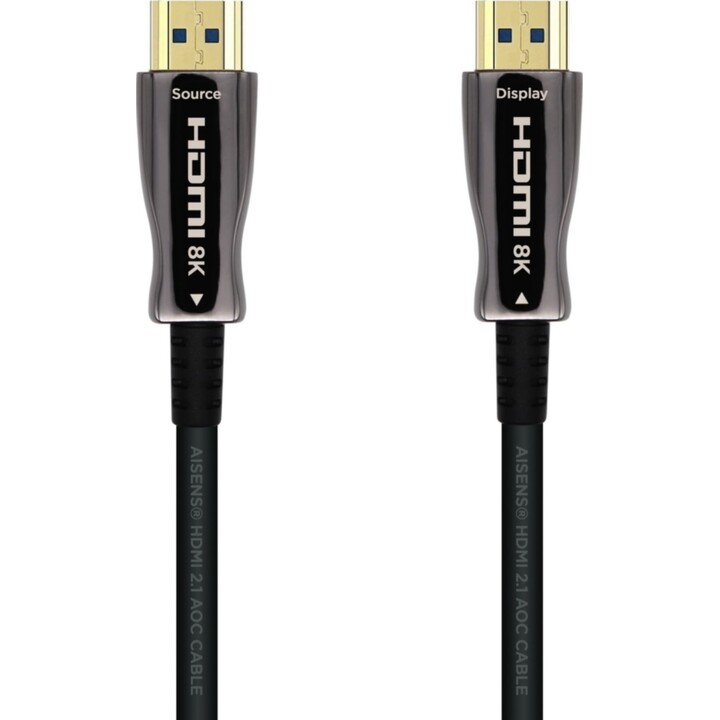 Aisen HDMI V2.1 Ultra High Speed ​​/ HEC Cable AOC Aisens A153-0520, 8K à 60 Hz, 4K à 120 Hz, 4: 4, noir, 40 m