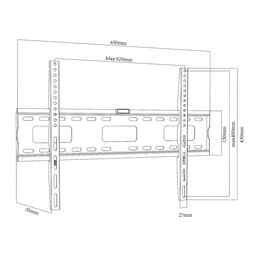 Supporto da parete per TV Maclean MC-419 per schermi da 32 a 100", VESA massimo 600x400, carico massimo 80 kg