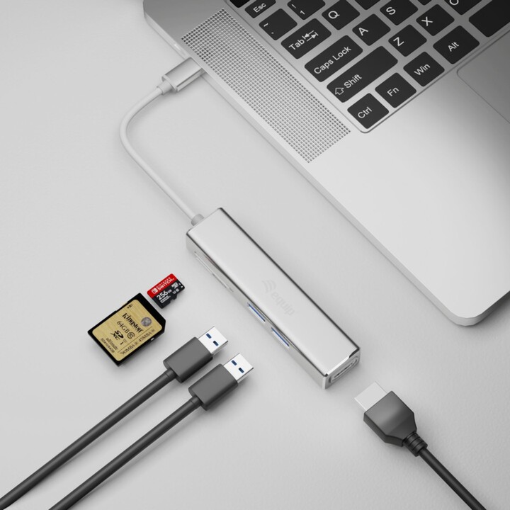 Equip USB-C 5 in 1 Multifunktionaladapter, HDMI, USB 3.2 Gen 1, TF/Micro SD