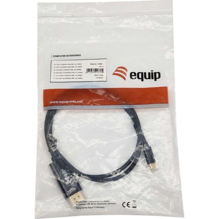 USB-C to DisplayPort Cable, M/M, 2.0m, 4K/60Hz, Equip