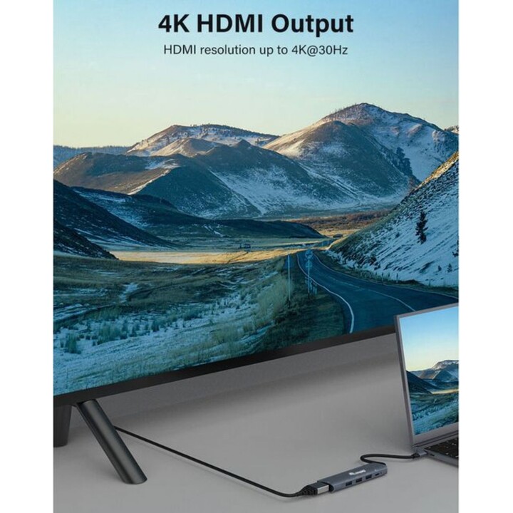 Equip 133487 adaptateur USB-C 5 en 1, HDMI, USB 3.2 Gen1, 100W, noir
