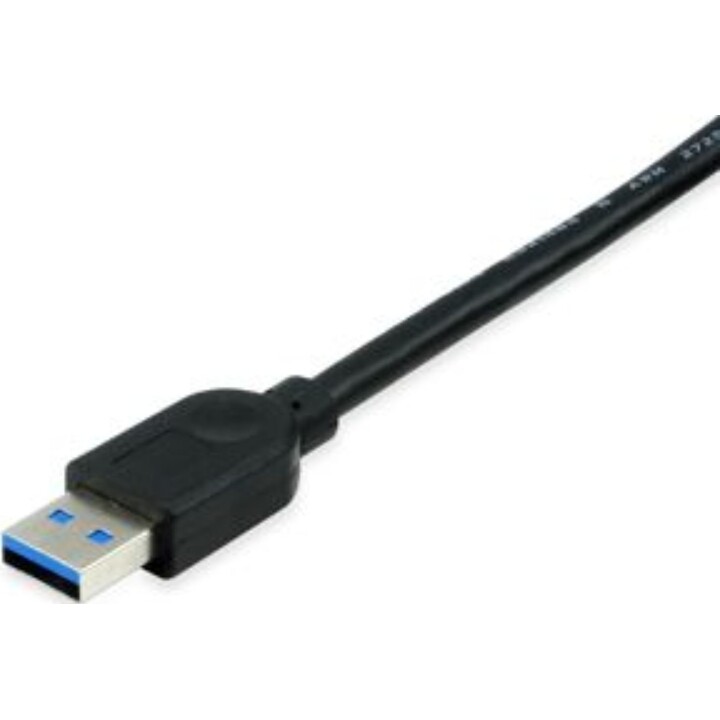 USB 3.0 Active Extension Cable, 5.0 m, 5 Gbps, Black, Equip