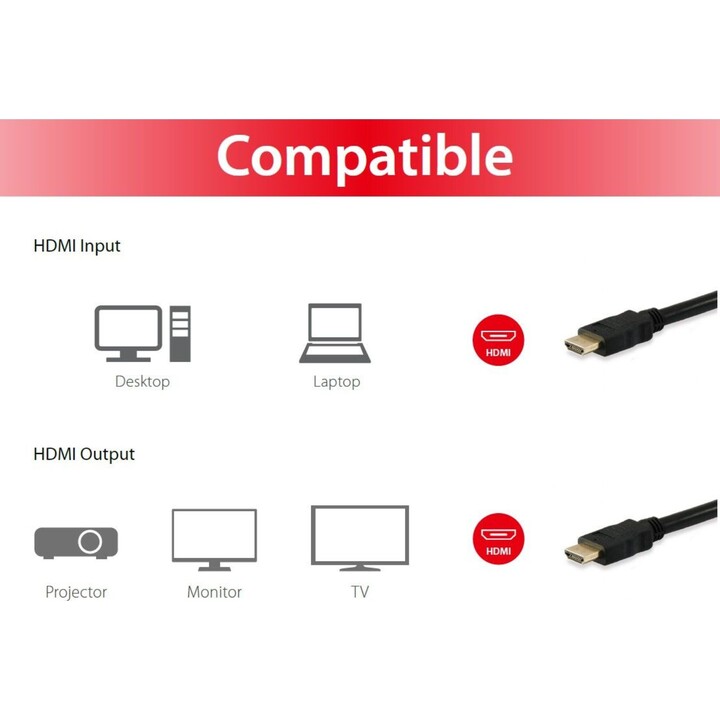 Cable HDMI 2.0, 15 m, 4K/60 Hz, Equip