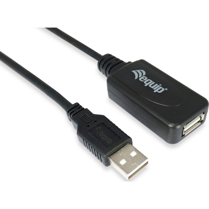 USB 2.0 Type A Male to Female Active Extension Cable, 15m, Equip