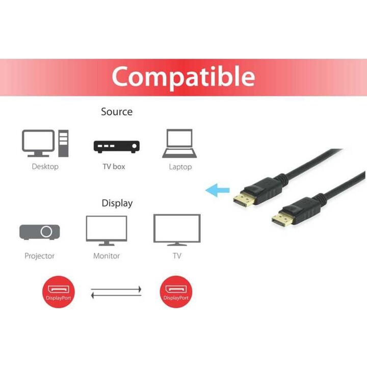 isplayPort 1.4 Cable Equip 119255, 5,0 m, 8k / 60Hz