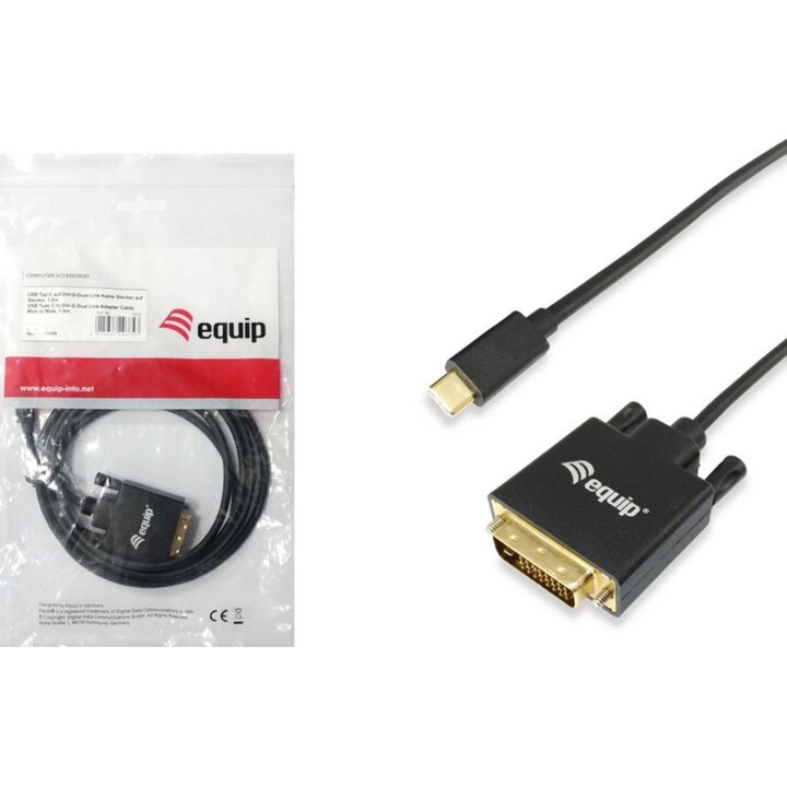 Equipaggiare USB-C a DVI-D Dual Link Cable, M/M, 1,8 m
