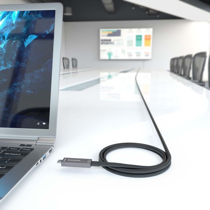 Aisens USB 3.1 GEN2 10GBPS AOC 4K@60Hz 3A 60W Cavo e-marker, tipo USB-C/M-USB-C/M, nero, 15M
